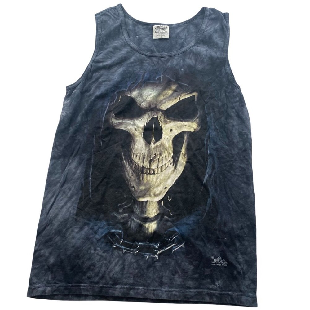 Vintage Comfort Colors By Chouinard Mens Tank Top Small The Mountain Skull Top